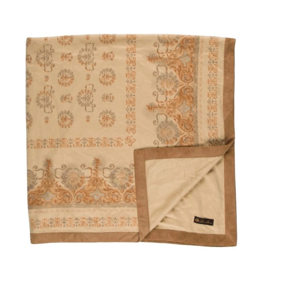 Suede edge Loro Piana cashmere throw blanket approx 5x5 square